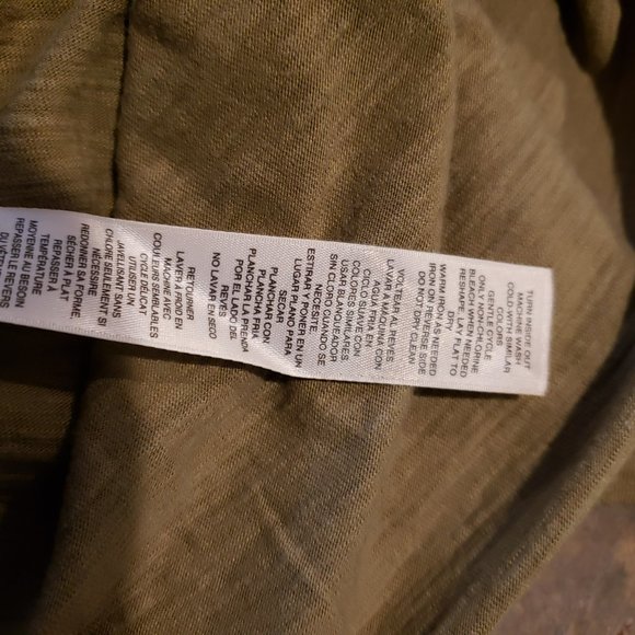 Chico's olive-green tee with gold palm trees - Picture 2 of 6